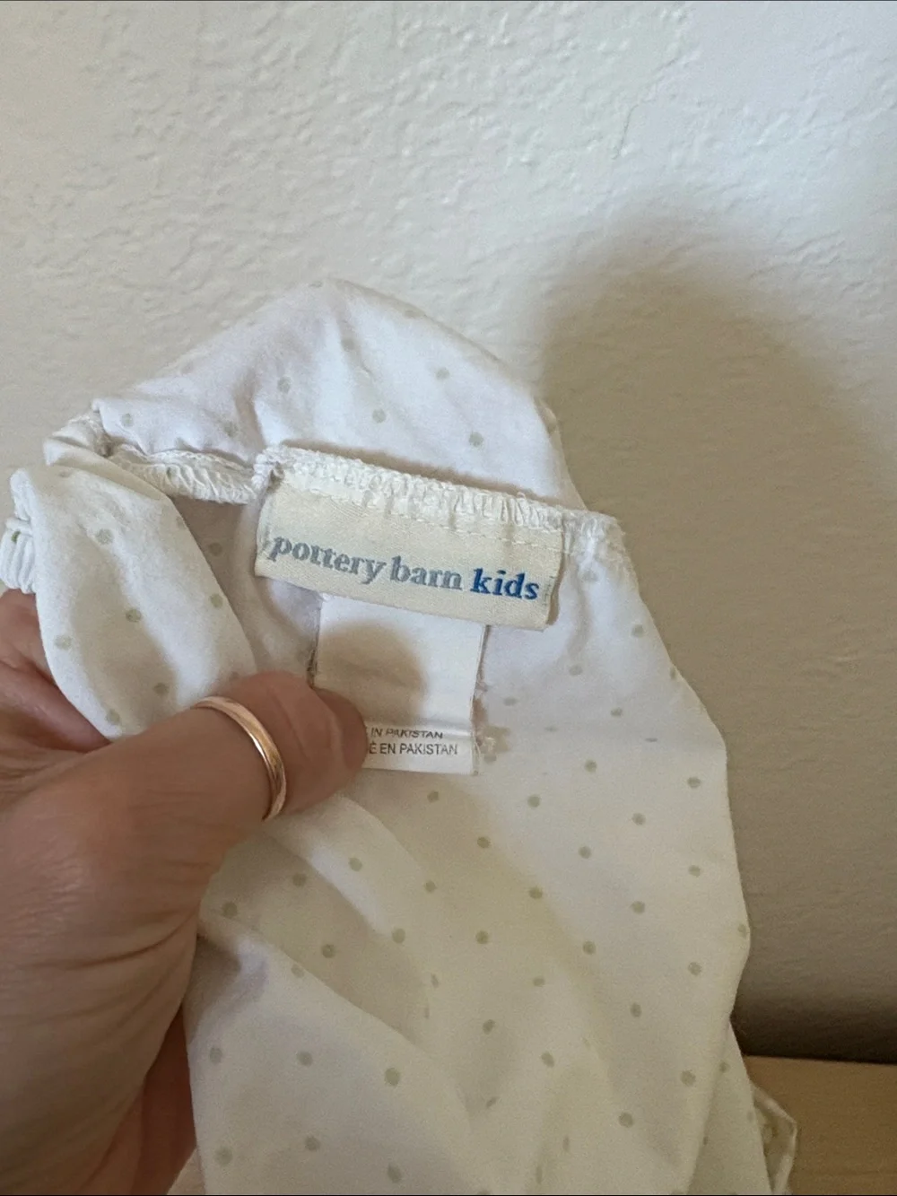 Pottery Barn Kids Green & White Cotton Polka Dot Crib Sheets